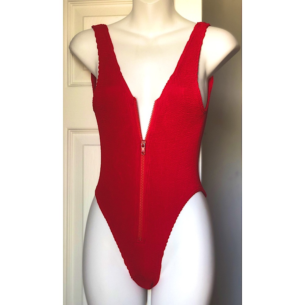NWT! ✨ Bond Eye Baywatch Red Moto Swimsuit